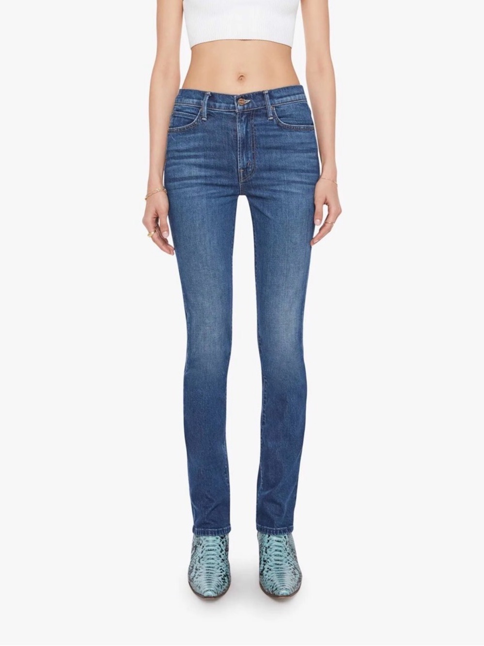 MOTHER Slim Skinny Jeans in Indigo